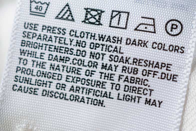 read the labels of clothes