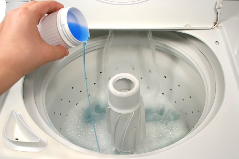 Put Laundry Detergent in Top-Load Washing Machine
